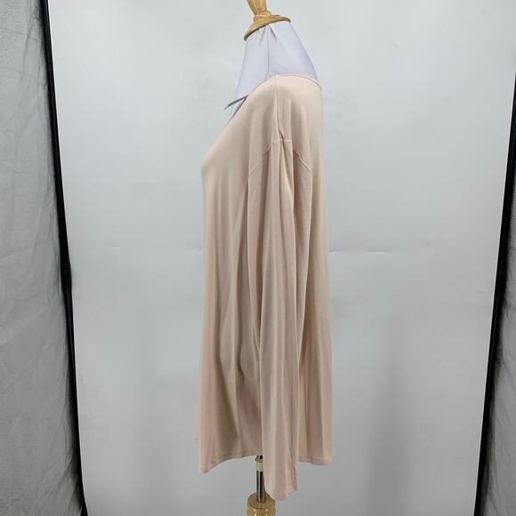 Chicos Top Women 4 Sheer Petal Karina Shirttail Long Sleeve Basic Knit ScoopNeck - Picture 3 of 12